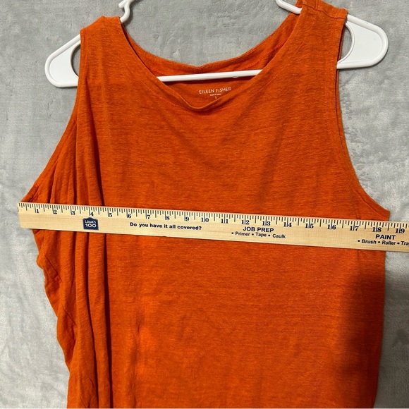 NWOT Eileen Fisher Organic Linen Ballet Neck Top Asymmetrical Hem Flamingo Small - Picture 4 of 7